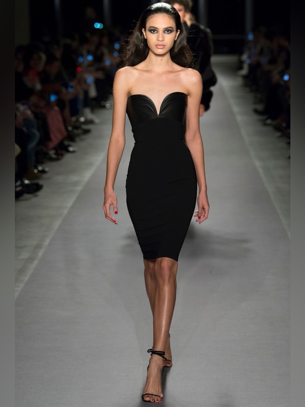 Brandon Maxwell Black Dress Leather Strapless 6 Cocktail Party Wedding Guest 🟡 - Picture 3 of 16